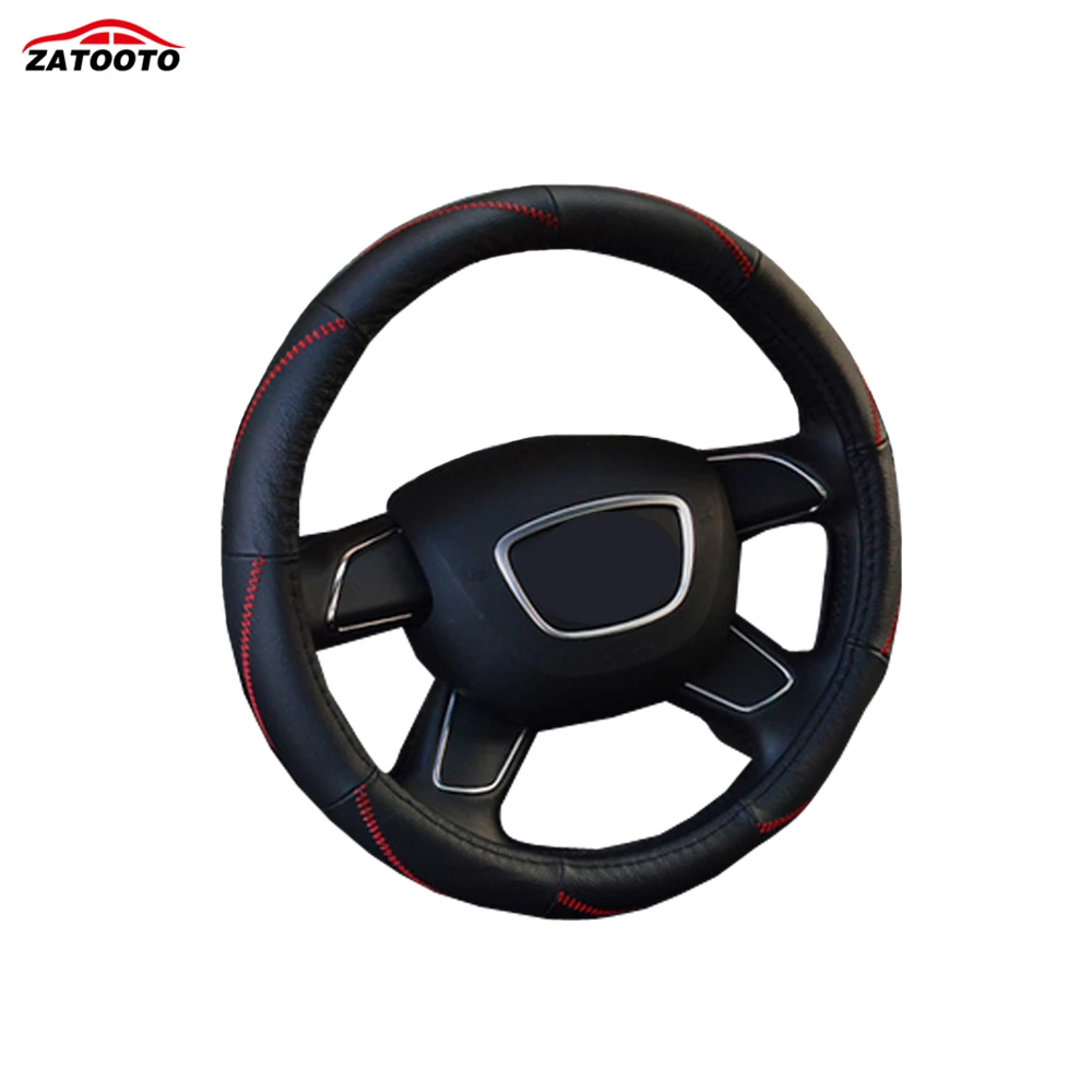 

38cm Car Steering Wheel Cover Universal Leather Warp Steering Wheel Cover Four Seasons Interior Accessories