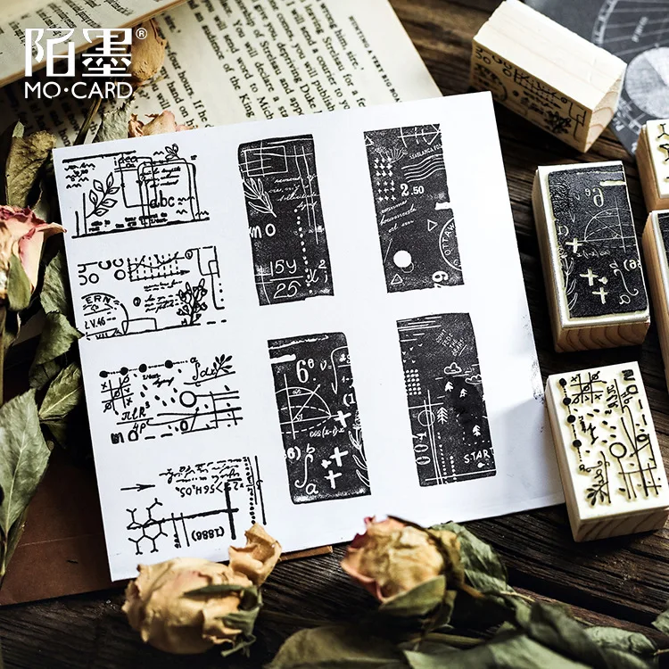 Старинные растения рукопись серии деревянный комплект резиновых штампов для DIY скрапбукинга ремесло воск печать Kawaii канцелярские принадлежности
