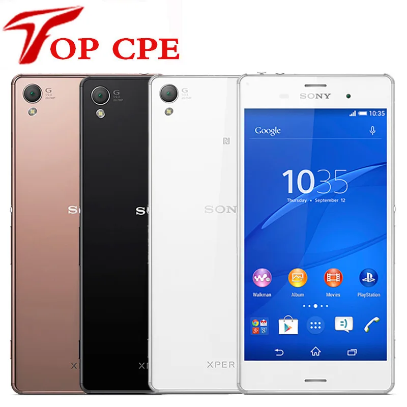 Разблокированный смартфон sony Xperia Z3 D6603 5," 20.7MP четырехъядерный Android 16 Гб rom 3 Гб ram 4G LTE 1080P wifi мобильный телефон