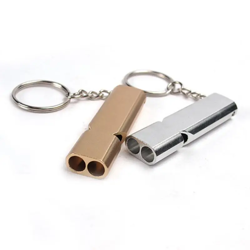 EDC Tool 1 Pcs Whistle Keychain Outdoor Survival Whistle Double Pipe