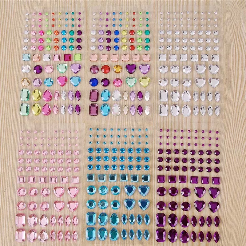 

DIY Decal Mobile Rhinestone Children Toys Sticker Acrylic Shoes Picture Frames Art Crystal Diamond Tattoos Bags Self Adhesive