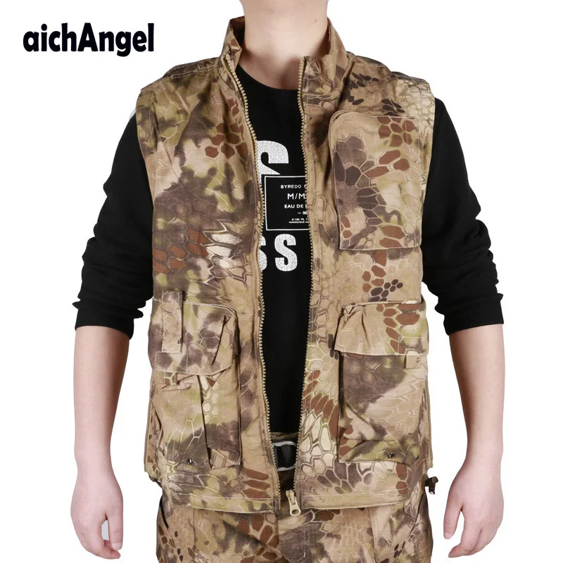 

Kryptek Double Sides Wearable Battle Snake Camo Tactical Vest Combat Vest Multi-pocket Sleeveless Jacket