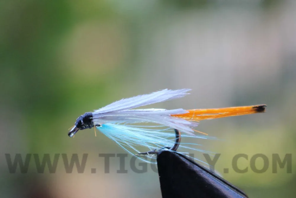 Tigofly 24 Pcs Light Blue Salmon Fly Fishing Flies Luresin Fishing