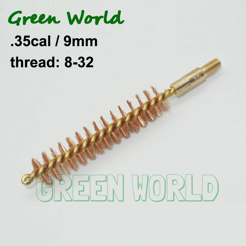 Green World 3 шт./лот. 22cal-. 35cal бронзовая Щетка с латунным держателем и сердечником, щетка для чистки ружья, блистерная посылка, нить 8-32