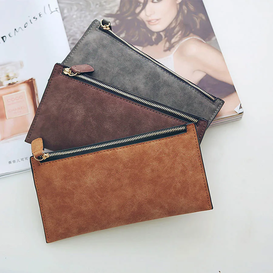 Mara's Dream женский кошелек, Дамский кошелек, длинные сумки для денег, простое стильное портмоне для монет, кожаные тонкие кошельки, Женский держатель для карт, Одноцветный