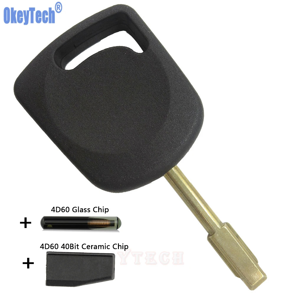 

OkeyTech Transponder Car Key Shell Case Cover With 4D60 Chip For Ford Focus Mondeo KA Fiesta Escort Jaguar XJ8 Transit Connect