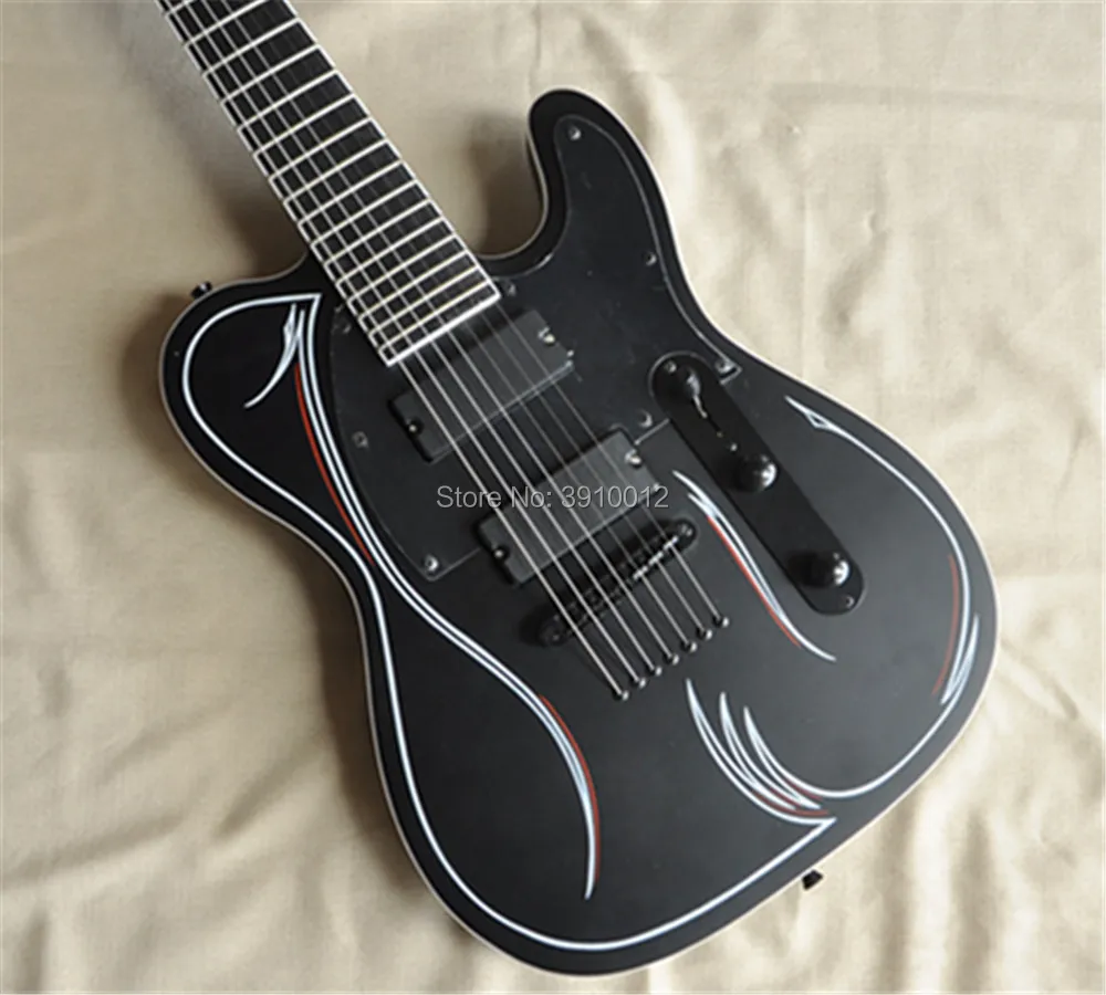 factory custom black matte Tele 7-string electric guitars free shipping can be customized upon request factory custom black matte Tele 7-string electric guitars free shipping can be customized upon request