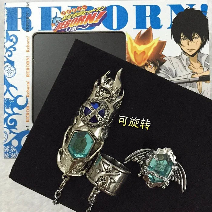Кольцо с кристаллами для косплея персонажа аниме Katekyo Hitman Reborn Sawada Tsunayoshi|model toy|katekyo