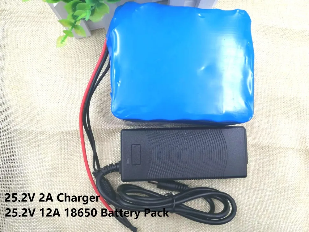 24V 12Ah специальный аккумулятор для электромобиля 18650 12000mah 25,2 V литий-ионный аккумулятор в режиме ожидания Портативный+ 24V(25,2 V) 2A зарядное устройство