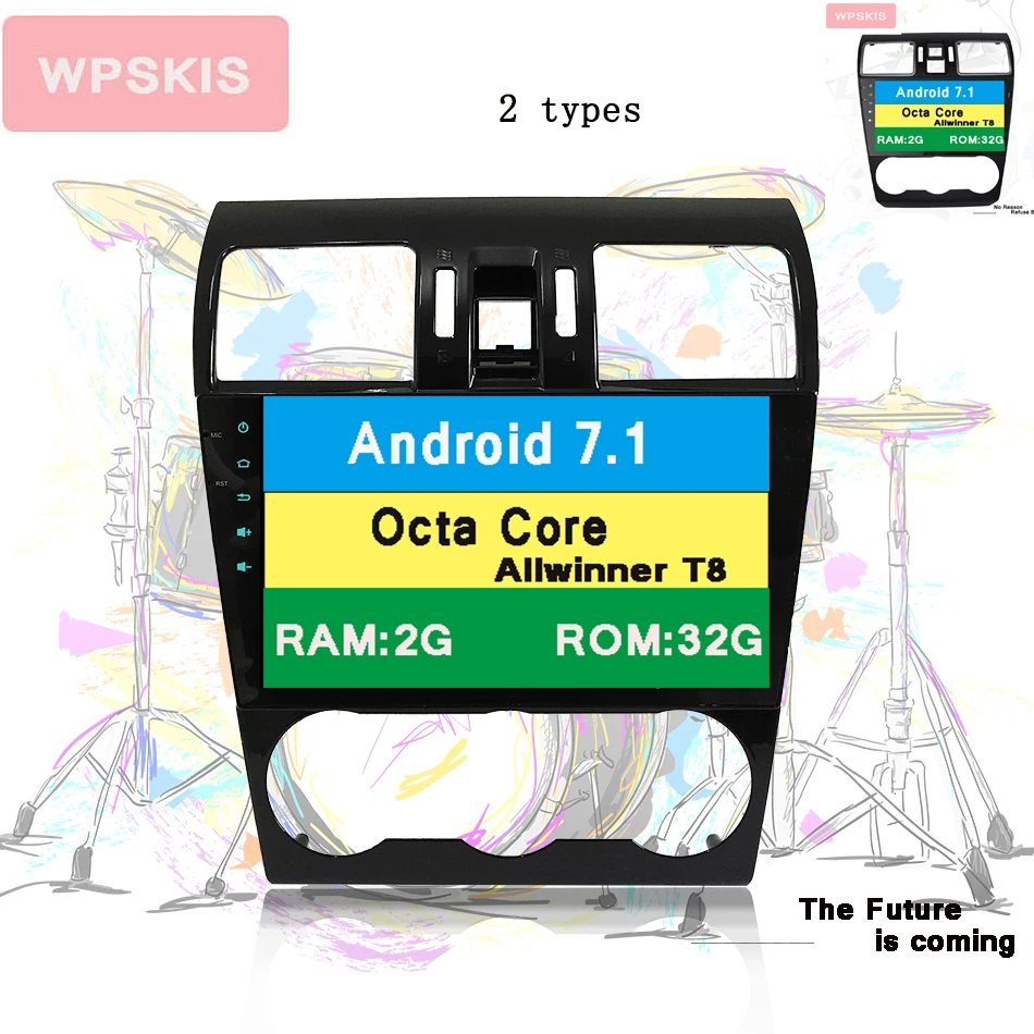 Discount 9" 2GB RAM Android 7.1 Octa Core 1024*600 Car GPS Radio Fit Subaru WRX 2014 2015 2016 17 Car DVD Player GPS Radio Tape Rcorder 3