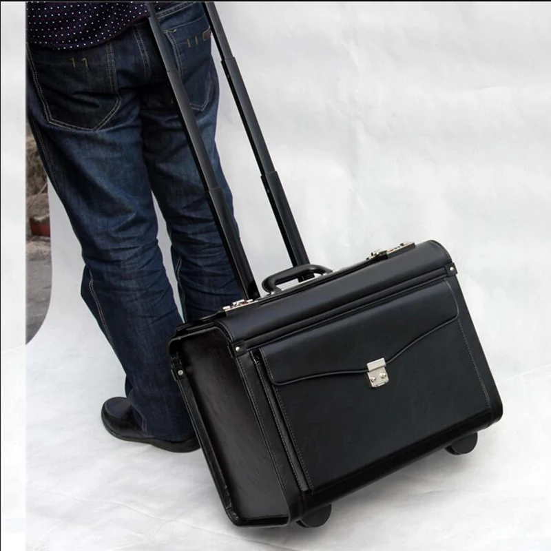 Carrylove 19 インチパイロット革トラベルバッグスーツケースビジネス手荷物ためエアクルー Aliexpress Mobile