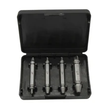 4pcs/set Drill Bit Double Side Damaged Screw Extractor Step Drill Bit Guide Set Broken Damaged Drill Remover Screw Extractor 5pcs screw extractor drill bits guide set broken damaged screw remover double ended stripped screw extractor set h s s 4341