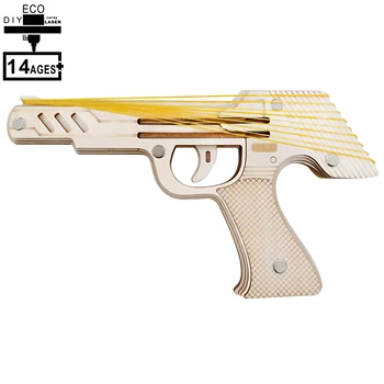

3D Wooden Jigsaw Puzzle Toys Education Environmental Assemble Toy Educational Games For Children Teens Adults Rubber Band gun