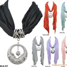 2013-шарф подвеска очаровательные ювелирные изделия шарфы женские круглые ожерелья модные украшения микс EMS 12 шт