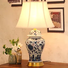 Художественная китайская фарфоровая Керамическая Настольная лампа для спальни, гостиной, свадьбы, настольная лампа Jingdezhen, Керамические настольные лампы для гостиной