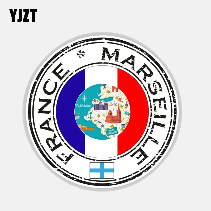

YJZT 11.3CM*11.3CM Funny France Marseille Flag Body Window Car Sticker 6-2707