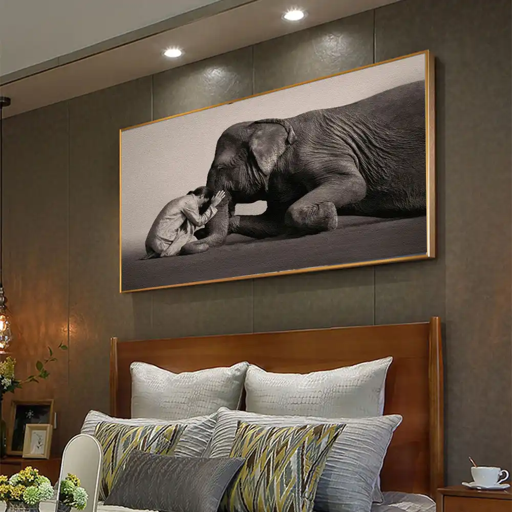 Buddha Modern Canvas Painting Nordic Poster Prints Zen Elephant
