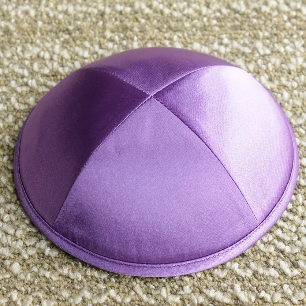 Violet color Satin kippot Jewish Yarmulke Kippah Kippot 17cm skull caps