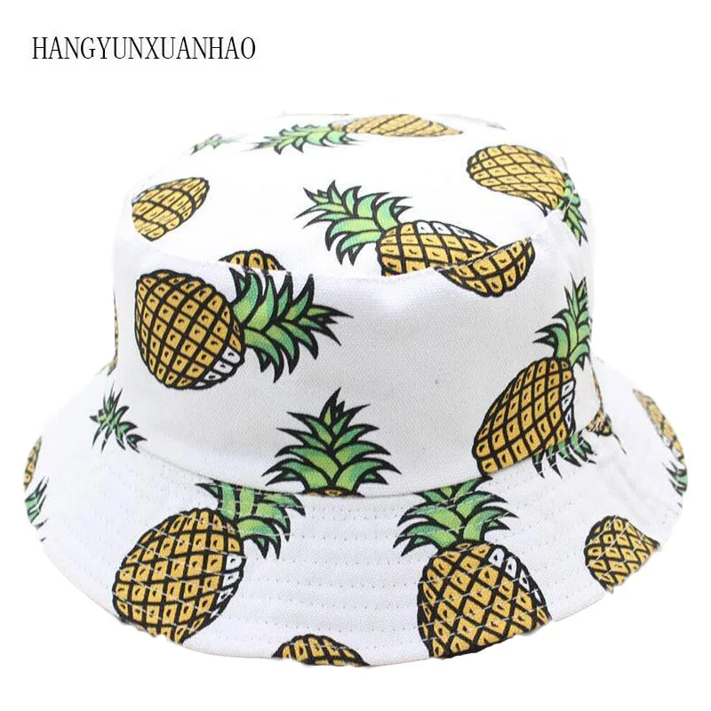 

2019 New Design Women Banana 3D Print Bucket Hat Summer Men Hip Hop Fisherman Cap Men Panama Fishing Beach Sunbonnet Streetwear