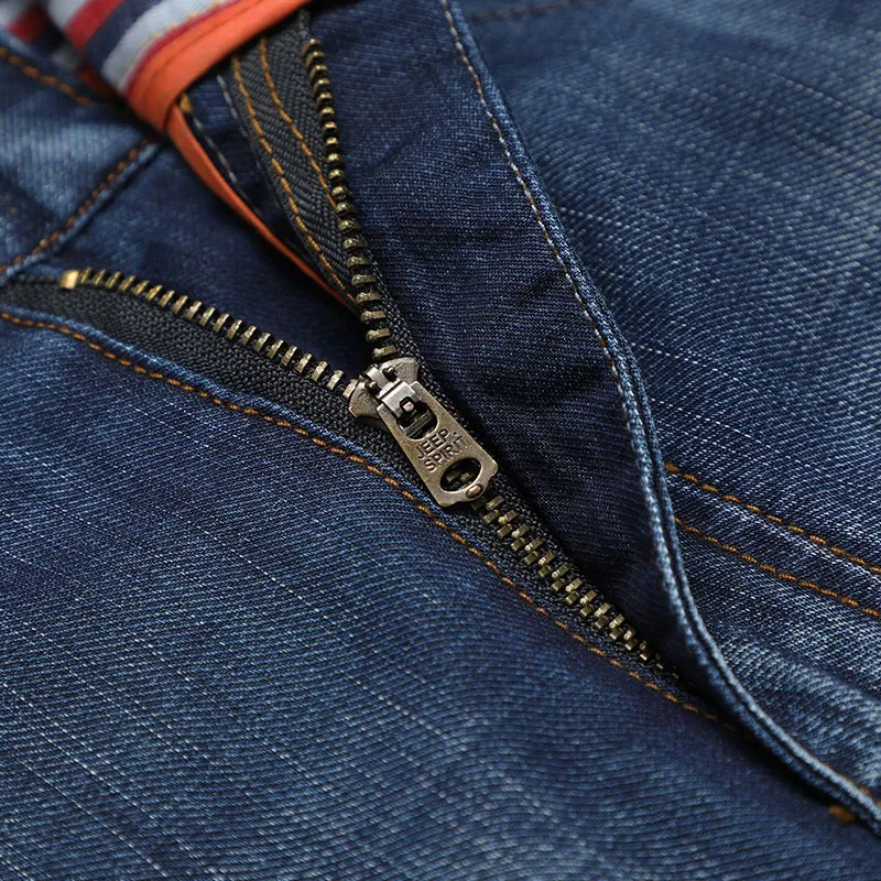 2019 Spring Summer JEEP Brand Cotton Jean Elastic Mens Casual Full Length Mid Waist Straight Jeans Cotton Pants Fashion Trousers (33)