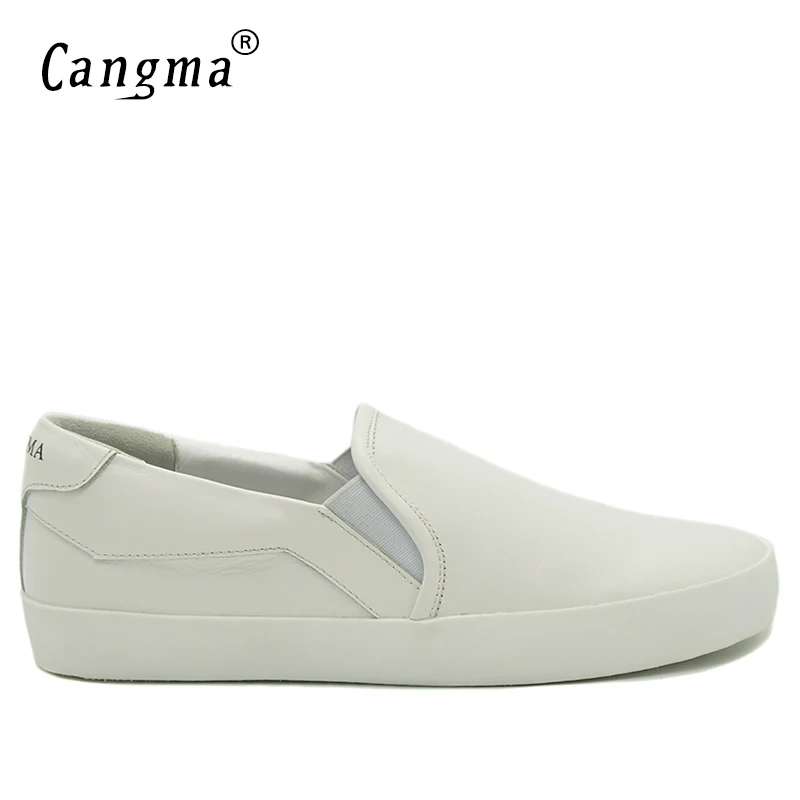 CANGMA/оригинальная коричневая обувь; мужские кроссовки из натуральной кожи без застежки; мужские лоферы; повседневная мужская обувь в стиле ретро; мужские осенние кроссовки на плоской подошве