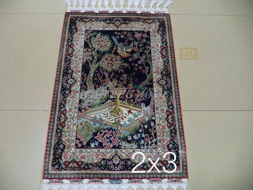 2'X3' 230 линия ручной работы Шелковый Восточный персидский ковер ручной вязки шелковый ковер для украшения дома