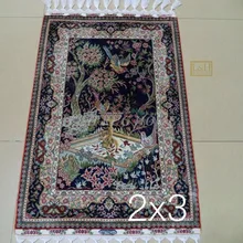 2'X3' 230 линия ручной работы Шелковый Восточный персидский ковер ручной вязки шелковый ковер для украшения дома