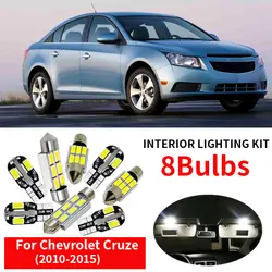 8x авто светодиодный свет лампы внутренний комплект для 2010-2015 Шеви Chevrolet Cruze 6000 K белый светодиодный Карта Купол багажник номерной знак свет