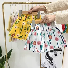 Для девочек, шорты, летние шорты для маленьких одежда для Гир из хлопка и его друзья» для мальчиков; Детские шорты для девочек детский комплект одежды Пляжные шорты для детей ясельного возраста Высокая Талия Короткие штаны