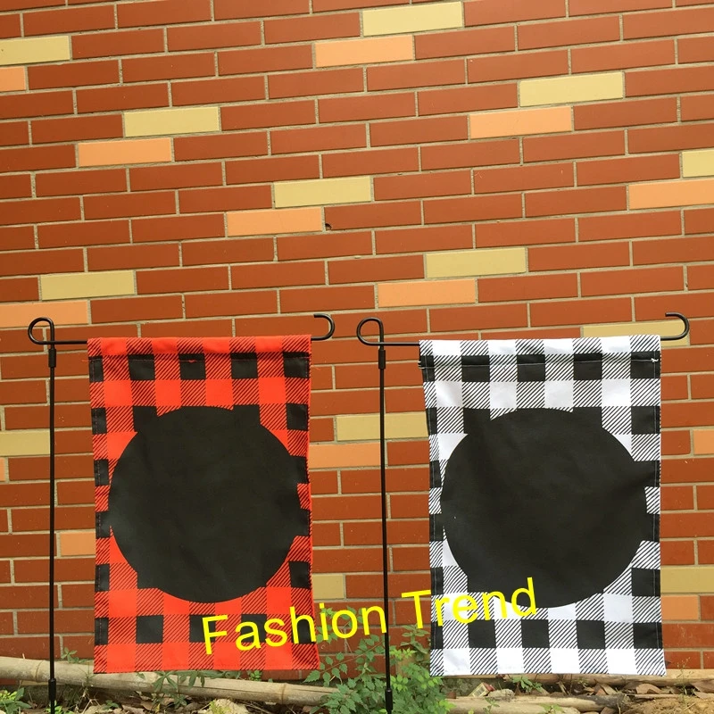

10pcs/lot wholesale Christmas outdoor decoration yard flags DIY monogram hot selling buffalo plaid garden flag good quality