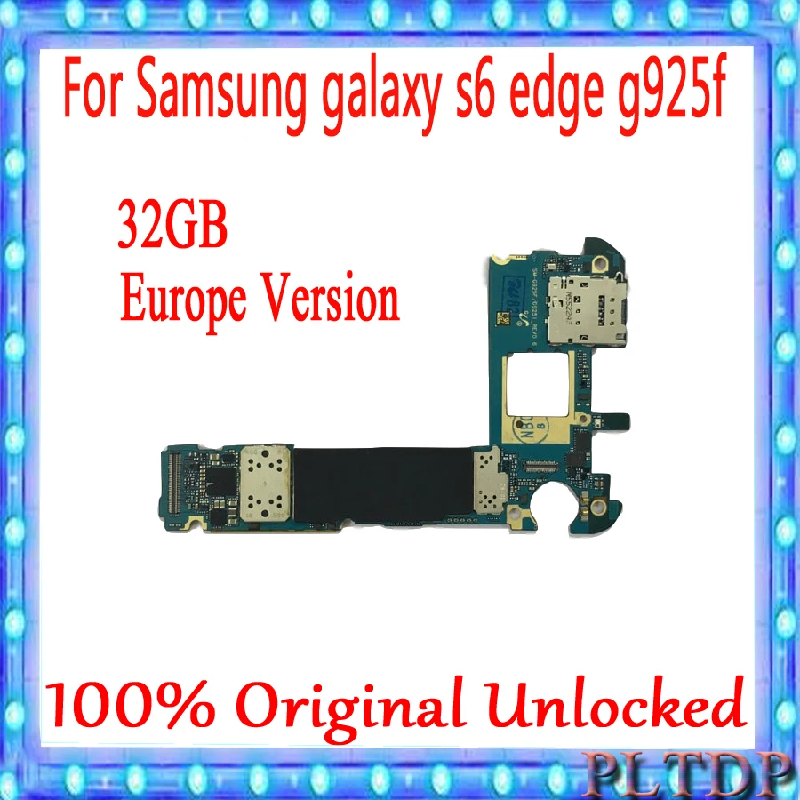100% оригинальная логическая плата полностью разблокированная для Samsung Galaxy S6 edge G925F