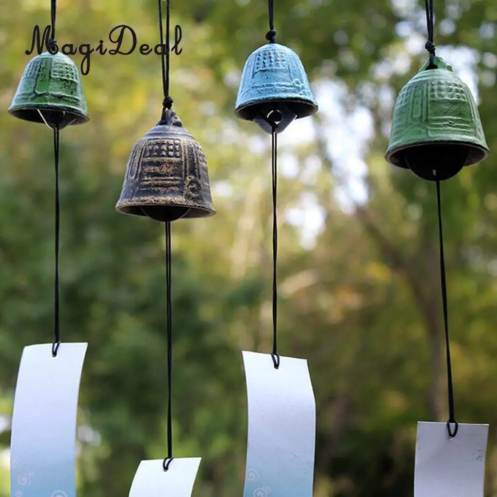 MagiDeal Traditiona Japanese Furin Wind Chime Nambu Cast  Iron bell Iwachu Bells  Flower-shaped 16