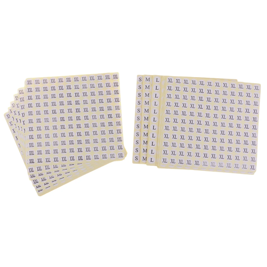 0.5 Inch White Round Retail Clothing Size Label Adhesive Apparel Size Stickers A Set of 15 Sheets S M L XL XXL Total 75 Pieces