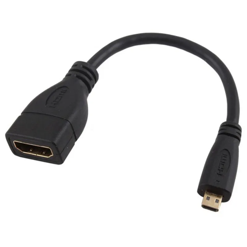 Micro-HDMI Мужской к HDMI Женский D Разъем Кабельный адаптер-переходник 1080P