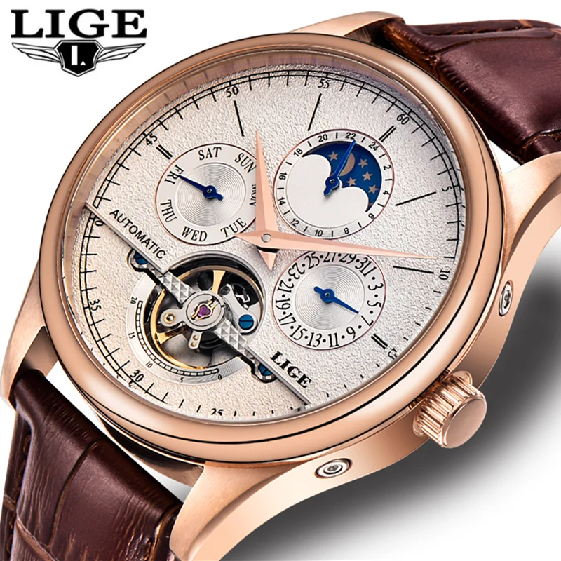 

LIGE Mens Watches Top Brand Luxury Clock Automatic Mechanical Watch Men Business Waterproof Sport Wrist Watch Relogio Masculino