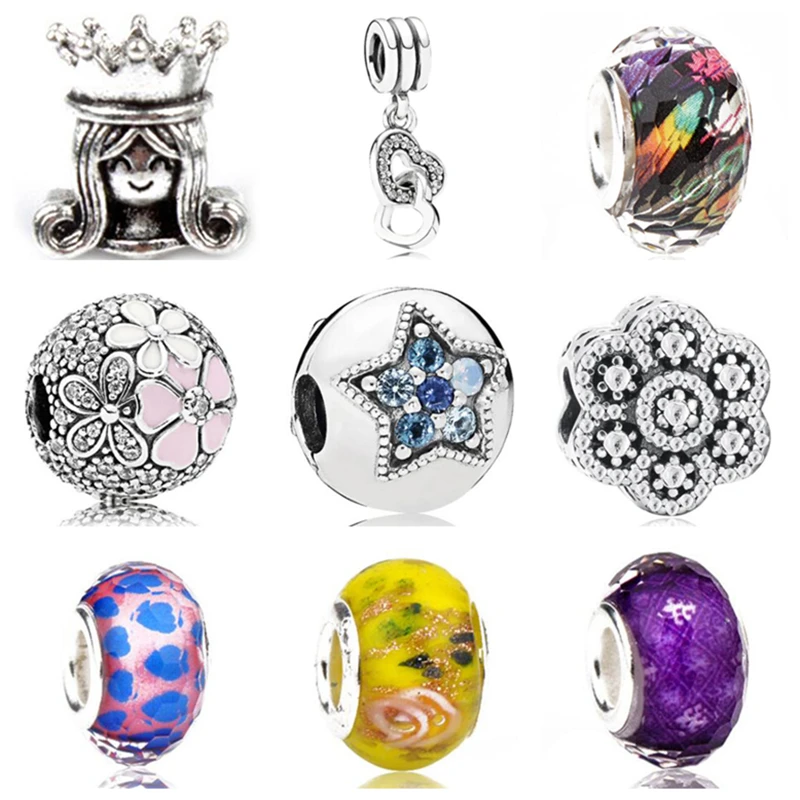 Btuamb Luxury Maxi Star Flower Love Heart Lion Mickey Cartoon Crystal Beads Fit Original Pandora Bracelets DIY Making Jewelry | Украшения и