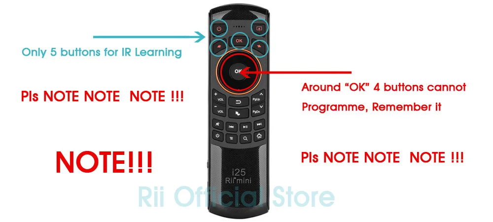 original em rii mini wirless teclado do mouse de ar com ir teclado pc controle remoto para tablet inteligente android caixa de tv