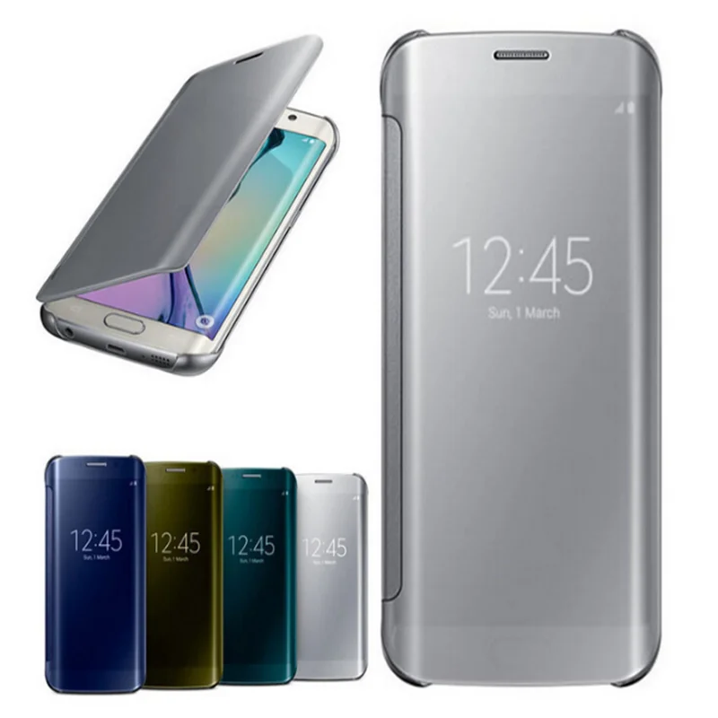 Smart Mirror Flip Phone Case For Samsung Galaxy S9 S8 S7 S6 Edge Plus Clear View Cover iPhone 6 6s 7Plus X Note 8 |