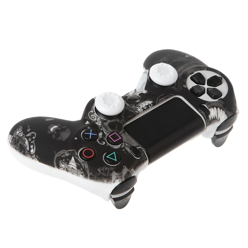 Gamepad Controller Silicone Sleeve Guard Protective Cover + 2 Grip Caps For PS4 Gamepad Controller Silicone Sleeve Guard Protective Cover + 2 Grip Caps For PS4