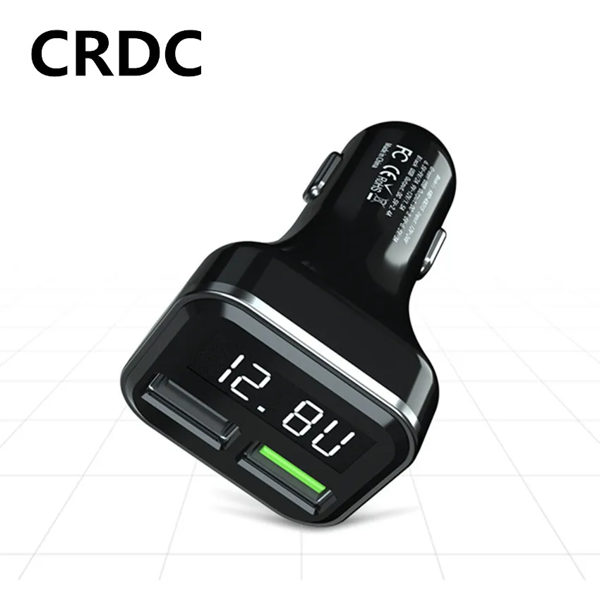 CRDC автомобильное зарядное устройство Quick Charge 3,0 светодиодный дисплей USB быстрое зарядное устройство для Xiaomi iPhone X huawei samsung S9 S8 QC 3,0 USB Автомобильное зарядное устройство