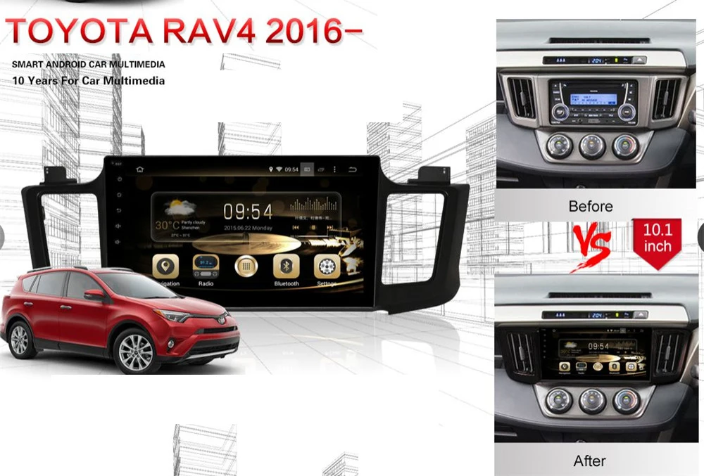10.1 inch Android 8.0 7.1 eight Octa core Car CD DVD GPS Player NAVIGATION AUTO for Toyota RAV4 RAV 4 2016~2017 fleet tracking Vehicle GPS Systems