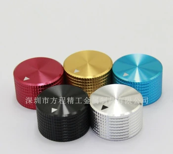 

4pcs aluminum knob grid pineapple potentiometer knob 25*15.5*6mm potentiometer cap Volume knob switch silver/black/red amplifier