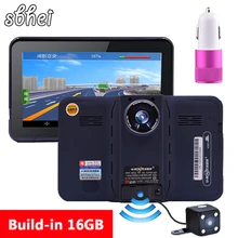 sbhei 7 inch GPS Navigation android radar detector DVR rear view automobile navigator europe or navitel Map gps sat nav