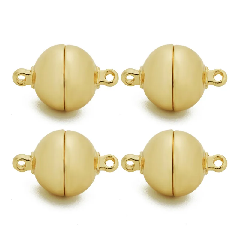 Xinyao 5 шт. Круглые сильные магнитные замочки для браслета ожерелье изготовление 8 мм 10 мм 12 мм 14 мм застежка разъем ювелирных изделий - Цвет: KC Gold