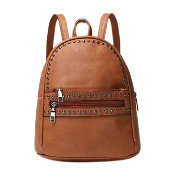 

Maison Fabre Fashion PU Leather Shoulder Bag Women Girl Pure Color Mini School Backpack Laptop Retro Travel School Rucksack Bag