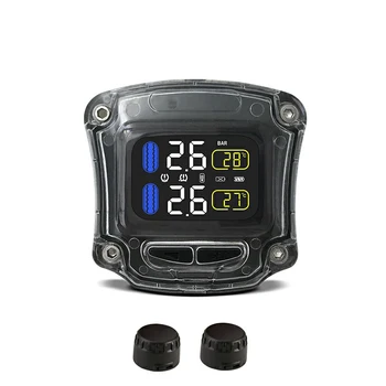 

Wireless Motorcycle Real-time Tire Pressure Monitoring System / TPMS with LCD Display & External Sensors / Motor Tyre Aotu Alarm