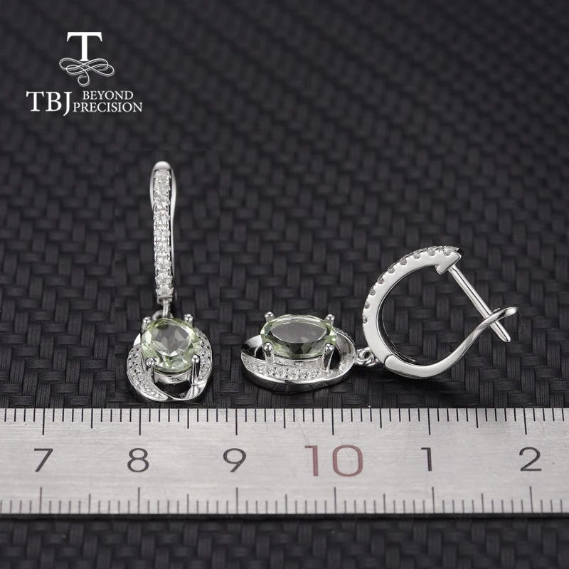 Женские серьги с натуральным аметистом TBJ серебро 925 пробы ювелирное изделие