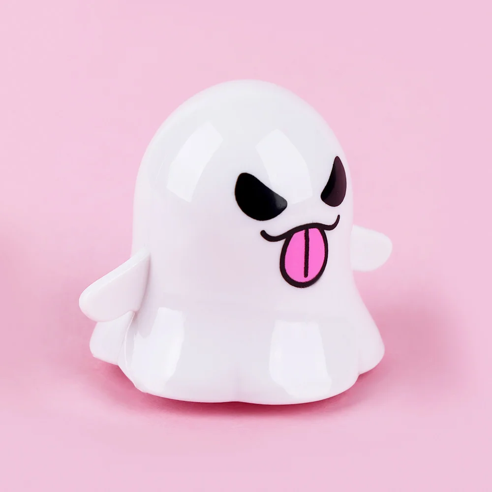 

Funny Plastic Cute Mini White Little Ghost Shape Sliding Drifting Wind Up Clockwork Toy For Kids Gift approx 5*4.5 cm