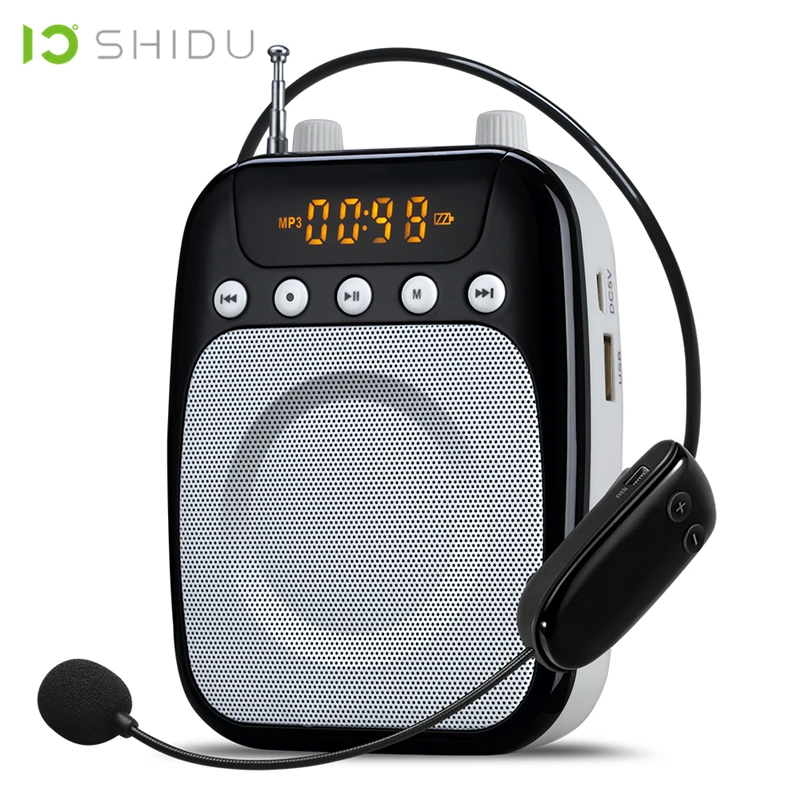 SHIDU Беспроводной портативный усилитель звука UHF мини аудио динамик FM стерео радио