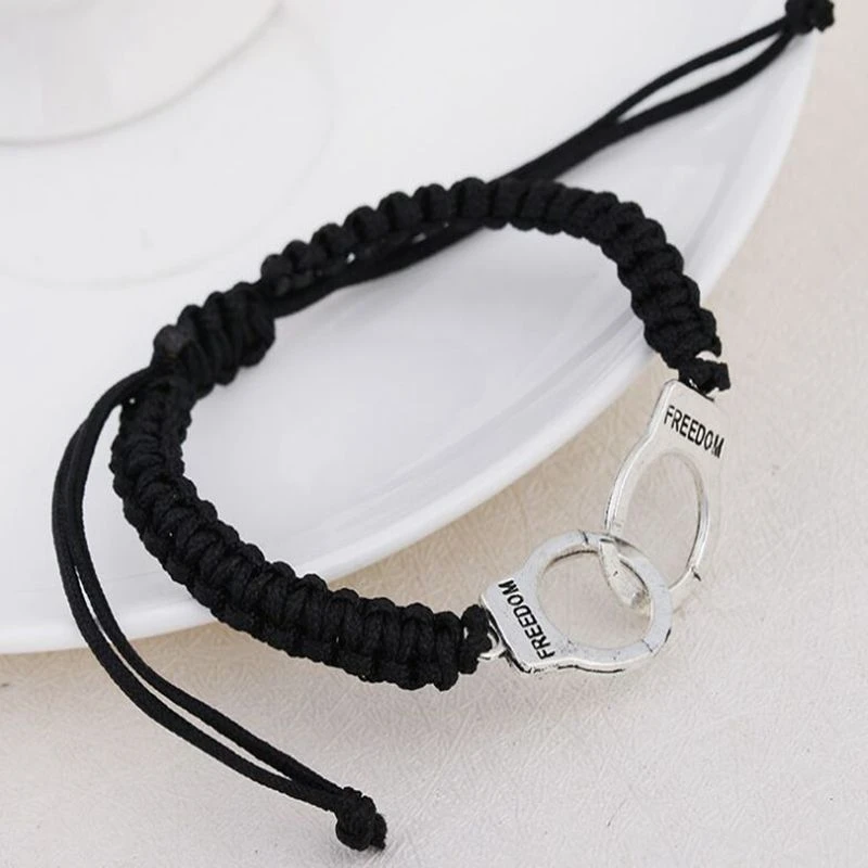 Baru Khusus Huruf Kebebasan Wanita Borgol Gelang Hitam Buatan Tangan Dikepang Gelang Pasangan Kekasih Valentine S Hari Hadiah Perhiasan Charm Gelang Aliexpress